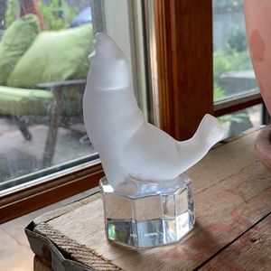 Goebel Frosted Glass Seal Figurine Lead Crystal